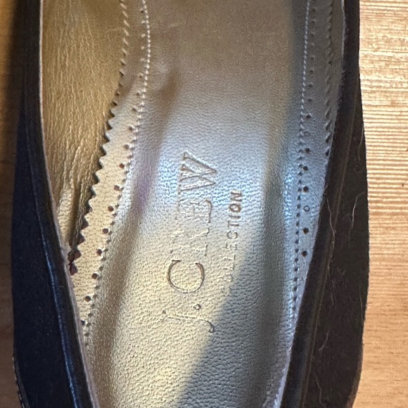 J.Crew Collection Blue Denim Peep Toe Heels Size 8.5 Bow Accent Made in Italy - Picture 6 of 9